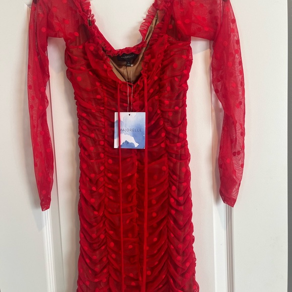 REVOLVE MAJORELLE Red Valentines 💌 Ruched Party Cocktail Mini Size Medium NWT - Picture 2 of 10